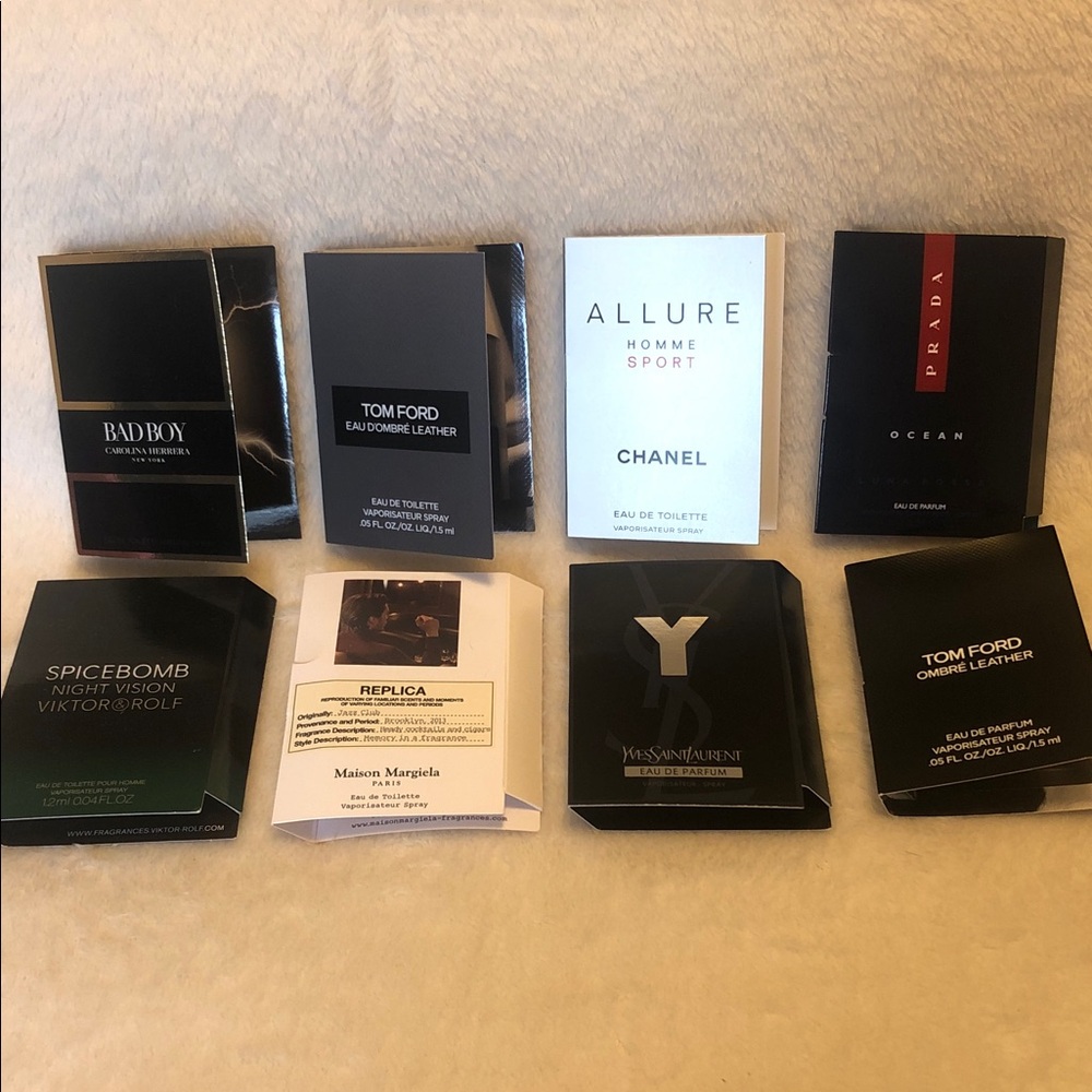 NEW 8 Pc Mens Fragrance Discovery Kit Tom Ford, Chanel, YSL, Prada & More